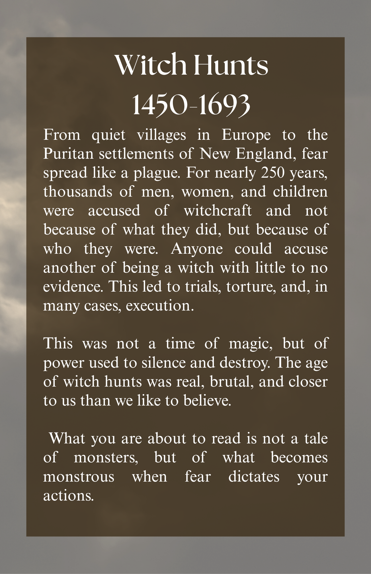 Salem Witch Trials with novel